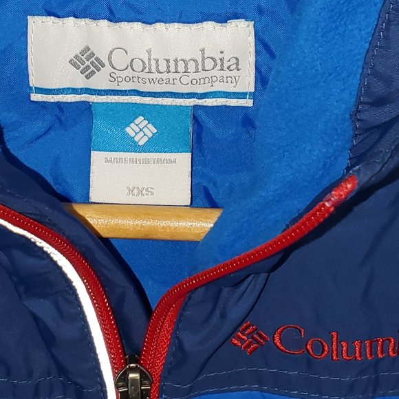 COPY - Columbia Hooded Jacket Bluer ed Full Zip Raincoat XXS - Picture 3 of 5